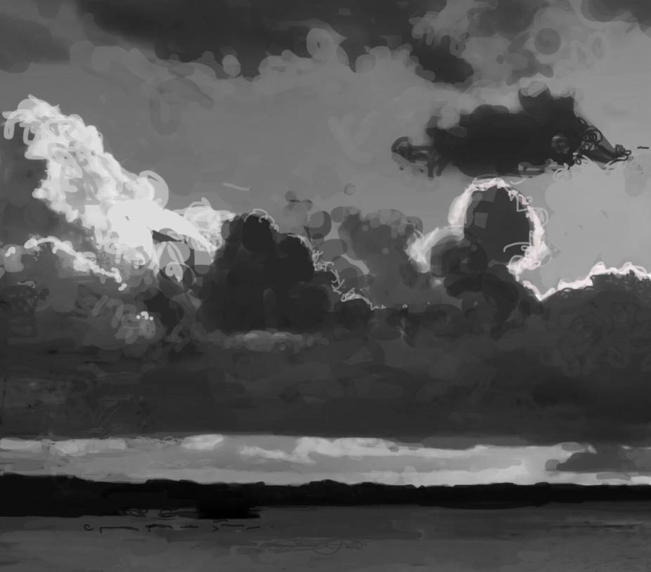 Digital Landscape in Black and White #1