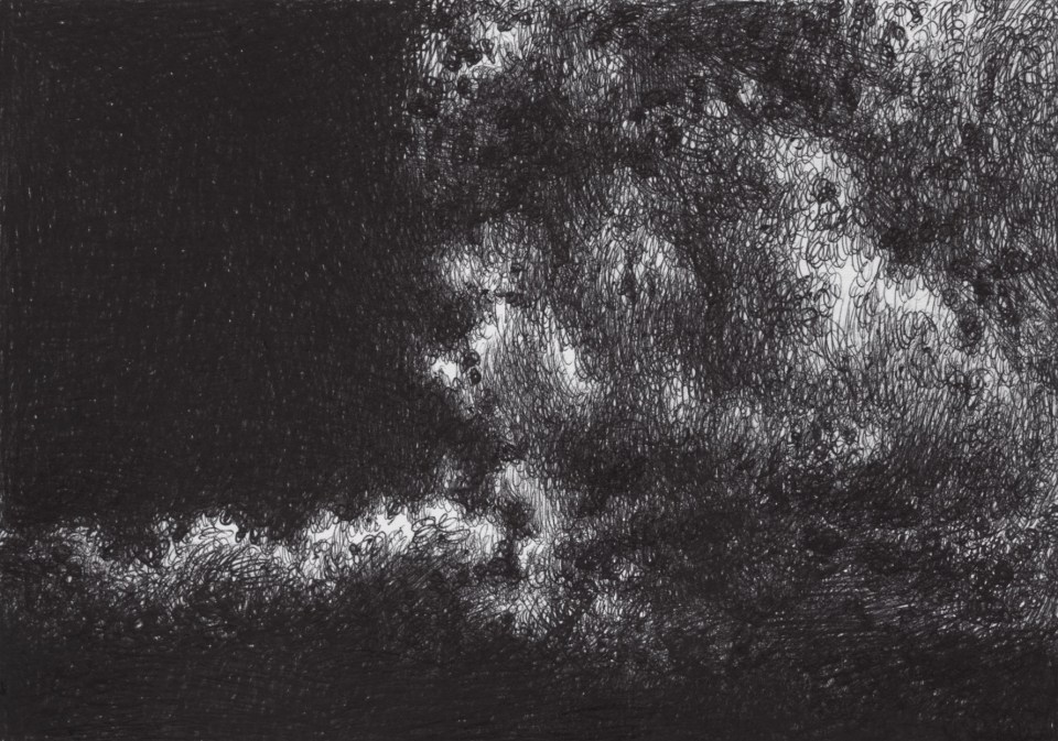 Clouds from the dark with a light in the crest