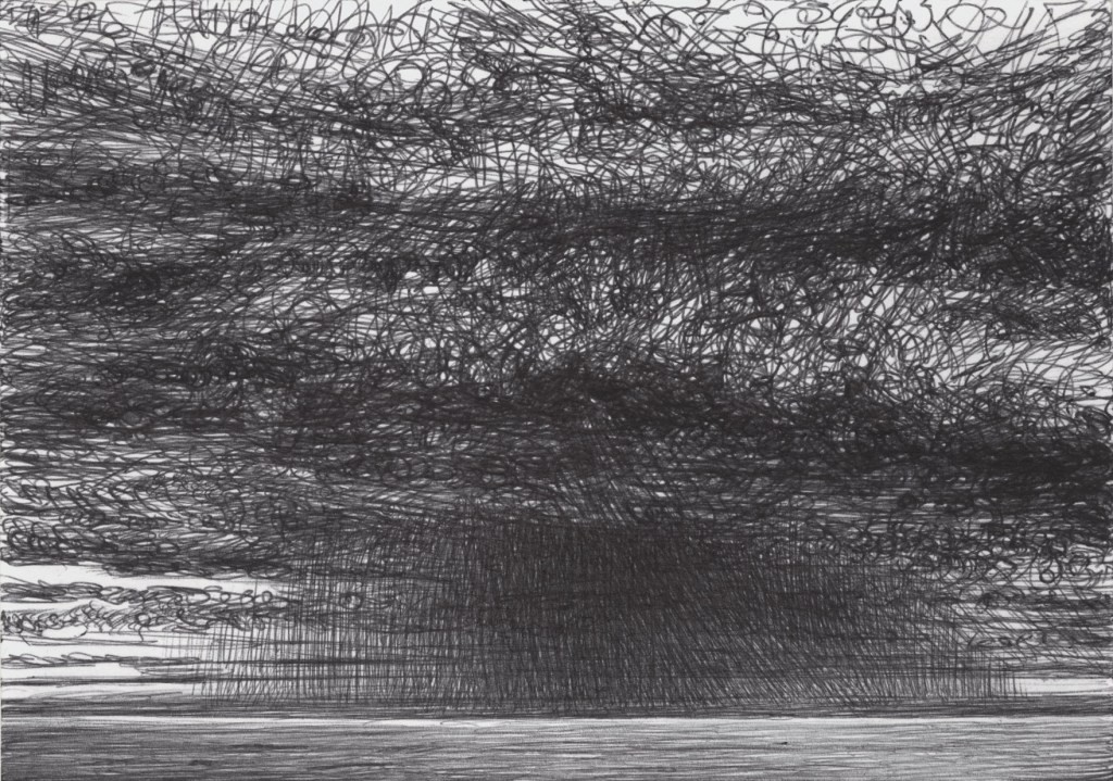 Heavy Rain at the horizons. View from the Frontsea.