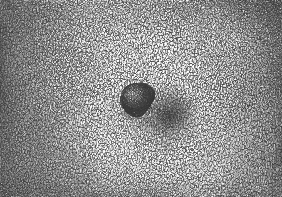 Objest lifted up from the background black on the ballpoint pen texture with shadow on it in the background